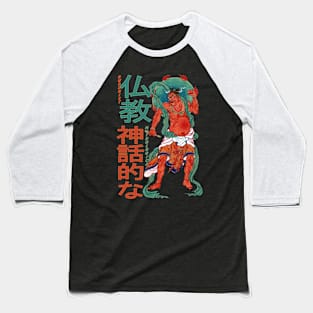 Vintage Japanese Buddhist Mythological Baseball T-Shirt